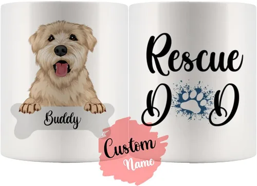 Miniatura 6 de Taza personalizada de Wheaten Terrier con diseño de perro mamá y papá, taza de Wheatie Dog para hombres y mujeres, taza de regalo de dueño de perro