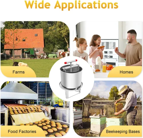 Miniatura 7 de Extractor de prensa de miel, prensa de miel de frutas grandes, extractor de cera de abejas, máquina de apicultura, máquina de prensa manual de miel