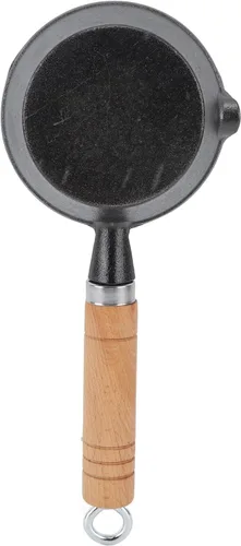 Miniatura 2 de Mini sartén antiadherente, mini sartén de hierro fundido, mango de madera maciza, mini sartén presazonada para cocinar en interiores y exteriores