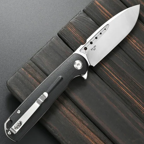 Miniatura 3 de Sitivien ST131 - Cuchillo plegable, hoja D2 G10, cuchillo de herramientas EDC con bloqueo de forro para acampar al aire libre, senderismo, pesca