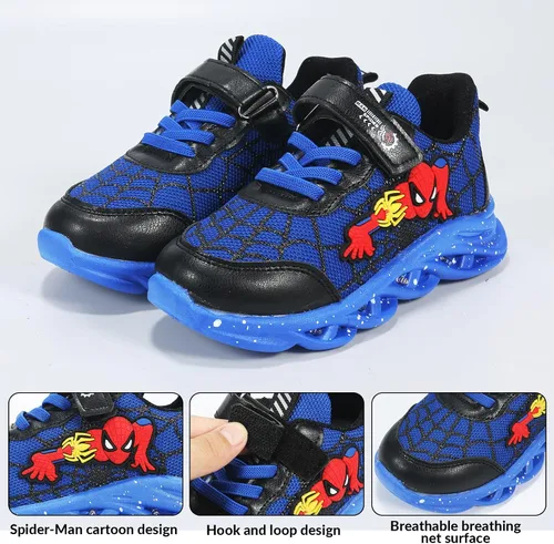 Miniatura 5 de Zapatillas iluminadas LED de dibujos animados para deportes al aire libre y correr con diseño transpirable