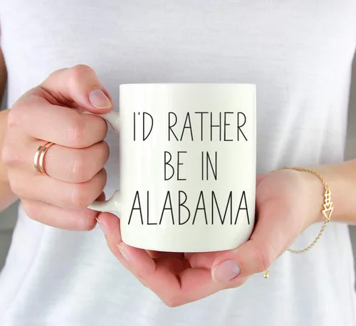 Miniatura 3 de Andaz Press Taza de café de 11 onzas, regalo con texto en inglés "I'd Rather Be in Alabama", 1 paquete, para estudiar en el extranjero, regalo