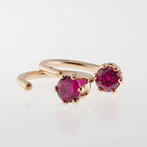 Miniatura 72 de Half Huggie Birthstone Gold Hoop Earrings for Women Tiny Cartilage Stud Piercing Earring Hypoallergenic Earring Screw Back Dainty Hug