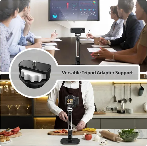 Miniatura 8 de AboveTEK Soporte para tableta, soporte ajustable para iPad multiángulo, soporte giratorio de 360° para iPad, soporte de escritorio de aluminio
