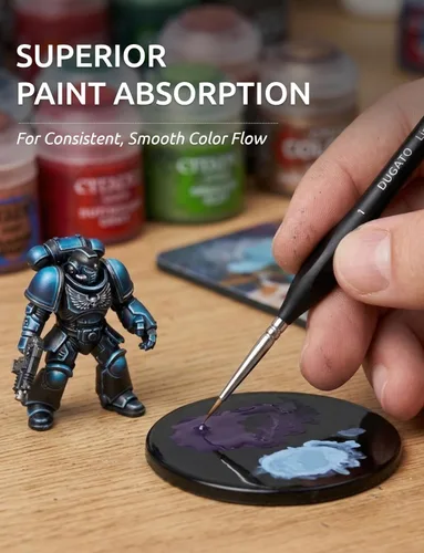 Miniatura 4 de DUGATO Juego de pinceles de pintura con detalles finos (15 unidades), pinceles en miniatura con asas triangulares ergonómicas y estuche de viaje