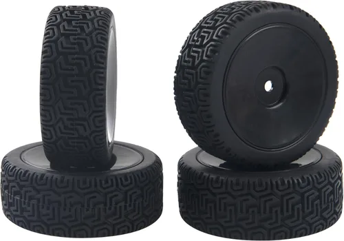 Miniatura 2 de Llantas hexagonales RC de 0.472 in y neumáticos de goma compatibles con HSP Tamiya HPI Kyosho 1/10 On-Road Touring Car WLtoys 1/14 144001 Traxxas