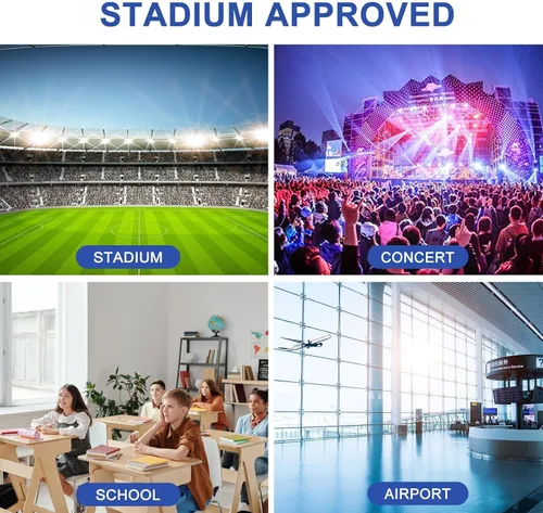Miniatura 8 de Mochila deportiva transparente para eventos en estadios de 12 x 12 x 6 pulgadas, pequeña para ventiladores, conciertos, playa, trabajo, viajes