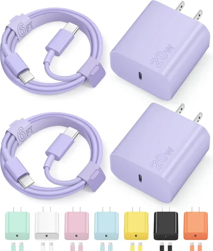 Cargador tipo C para iPhone 17, 16, 15, carga rápida, cargador USB C, con 2 cables de 6 pies para iPhone 17/17 Plus/17 Pro Max/16/16 Plus/16 Pro