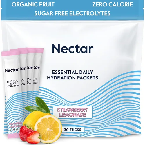 Miniatura 15 de Nectar - Sobres de hidratación - Sobres de polvo de electrolitos - Sin azúcar ni calorías - Polvo de electrolitos líquidos de frutas orgánicas