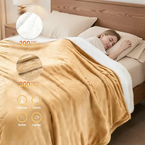 Miniatura 3 de Manta térmica eléctrica de 50 x 60 pulgadas, manta eléctrica de calentamiento rápido con 5 niveles de calor y 4 horas de protección contra