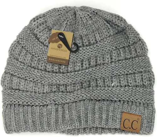 Miniatura 302 de C.C Trendy Warm Chunky Soft Stretch Cable Knit Beanie