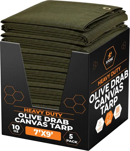 Miniatura 73 de Xpose Safety Lona de Lona - Lonas de Lona Verde de 10oz Resistentes al Agua con Ojales de Latón - Lona Multiusos para Exteriores para Campamento