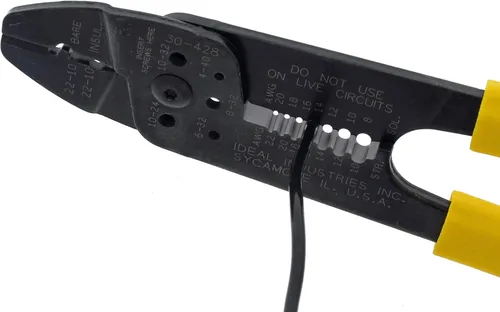 Miniatura 8 de IDEAL Electrical 30-428 Combo de tira y herramienta de crimpado, crimpadora de alambre de precisión, pelacables con 3 nidos de engarzado, agarre