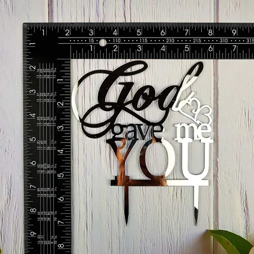 Miniatura 5 de Decoración para tartas de boda God Gave Me You (negro)