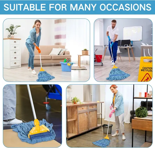 Miniatura 5 de Lallisa 4 piezas de repuesto para cabezal de trapeador comercial, de microfibra, industriales, de microfibra, repuestos para limpieza de suelos