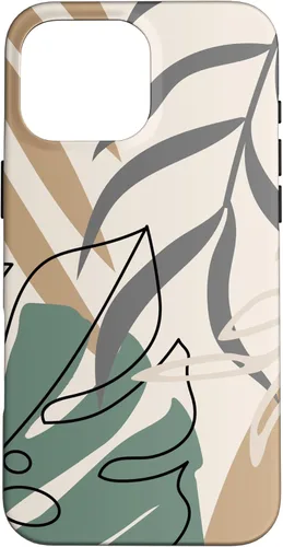 Miniatura 18 de Funda abstracta minimalista exótica para iPhone 13 Pro Tropical Botanical Beige Brown