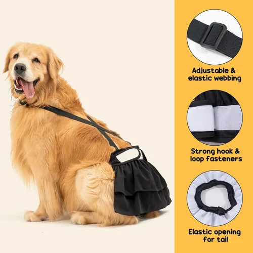 Miniatura 3 de Avont - Paquete de 3 pañales lavables para perras con tirantes, pañales reutilizables para perritas pequeñas, medianas y grandes, en ciclo de calor