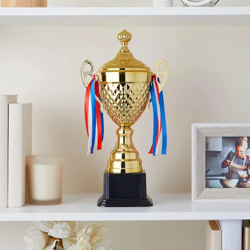 Miniatura 2 de Juvale Gold Trophy Cup - Premio del trofeo de torneo y campeonato - Premios versátiles para fútbol, baloncesto y golf - Recompensas para adultos