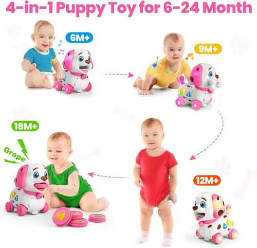 Miniatura 2 de Vahome Juguete de Cachorro para Niña de 1 Año de Edad, Regalo, Juguete Musical para Bebé de 6-12-18 Meses, Primeros Regalos de Cumpleaños para Niña