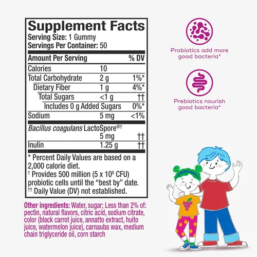Miniatura 4 de Align Probióticos, gomitas para niños, prebióticos + probióticos que ayudan a apoyar un sistema digestivo saludable*, marca de probióticos número 1
