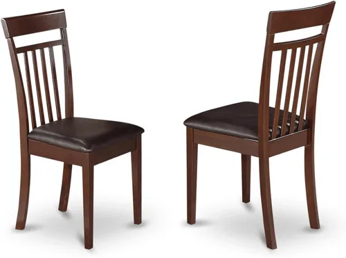 Miniatura 5 de East West Furniture CAC-CAP-C - Sillas de comedor Capri, sillas tapizadas de madera maciza de tela de lino, juego de 2, capuchino
