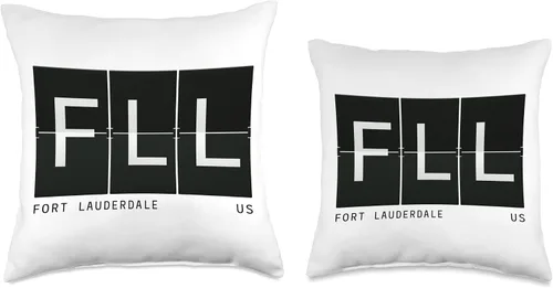 Miniatura 3 de FLL 'Fort Lauderdale Florida' Airport Code Retro Travel Throw Pillow