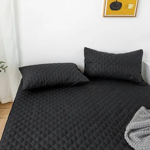 Miniatura 5 de vctops Sábana bajera acolchada impermeable, protector de colchón ultra suave y elástico con bolsillo profundo (negro, individual)