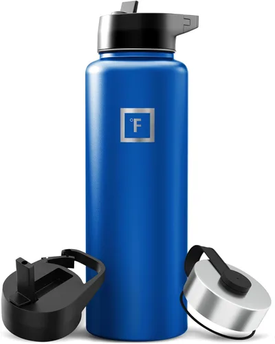 Miniatura 63 de IRON °FLASK Frasco de hidratación para acampar y senderismo con pajilla, botella de agua deportiva de acero inoxidable con aislamiento de boca Dark