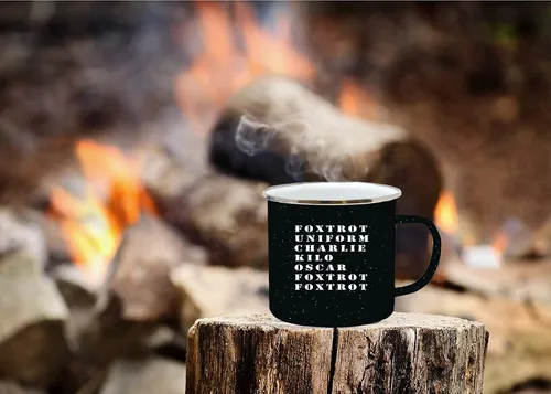 Miniatura 5 de Rogue River Tactical Foxtrot - Taza de café esmaltada para campamento, regalo para veterano militar o servicio activo