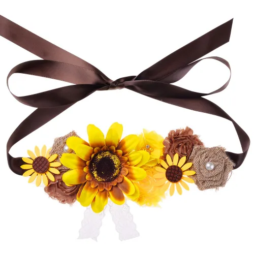 Miniatura 7 de Faja de maternidad para baby shower, juego de pines de ramillete para mamá para ser papá para ser padre (girasol amarillo)