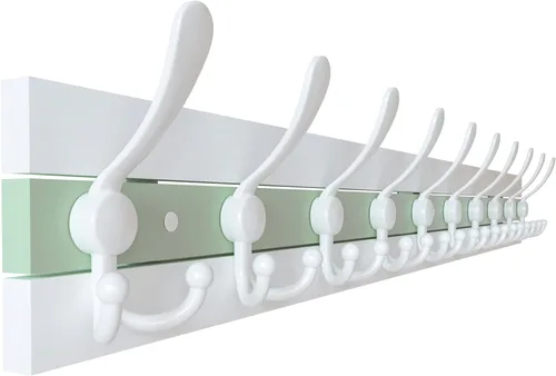 Miniatura 18 de SKOLOO Perchero de pared montado en la pared de estilo rústico: Perchero de pared de pino de madera auténtica de 40,6 cm de orificio a orificio
