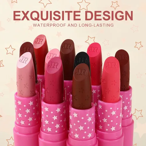 Miniatura 5 de Lápiz labial impermeable mate, pintalabios aterciopelados, cremoso de larga duración, suavizado antiadherente, colores sexys, tinte labial con cera