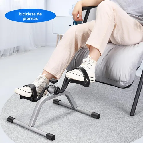 Miniatura 4 de RYGEO Mini bicicleta estática para ejercicios de recuperación de piernas y brazos, bicicleta de piso ligera y portátil Gris