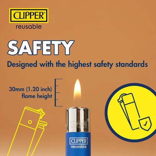 Miniatura 6 de Clipper - Encendedor clásico grande reutilizable - Paquete a granel de encendedores recargables icónicos premium - Reemplaza butano, pedernal