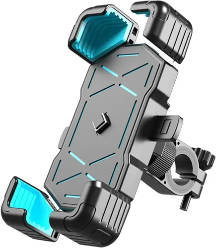 Miniatura 9 de AUCELI Soporte de teléfono para motocicleta, ABS de liberación rápida para teléfonos de 4.7 a 7.2 pulgadas, antivibraciones con clip giratorio