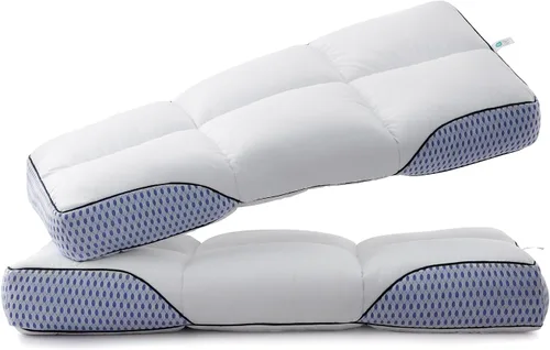 Miniatura 10 de Glaciman Almohada de espuma viscoelástica triturada para personas que duermen de lado y boca arriba - almohada ergonómica firme para aliviar
