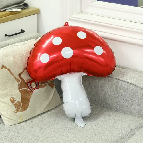 Miniatura 7 de Paquete de 31 globos de papel de aluminio con forma de hongo de 31 pulgadas, proveedor de fiesta de cumpleaños de hadas, princesa, cumpleaños
