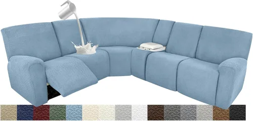 Miniatura 51 de Fundas impermeables de sofá reclinable modular para sofás reclinables, lavable en forma de L, para perros, fundas elásticas para sofá reclinable