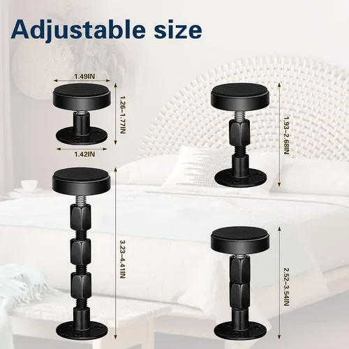 Miniatura 2 de 4 topes de cabecera para pared, marco de cama ajustable, antivibraciones, parachoques de pared de cama con almohadillas y tornillos gratis