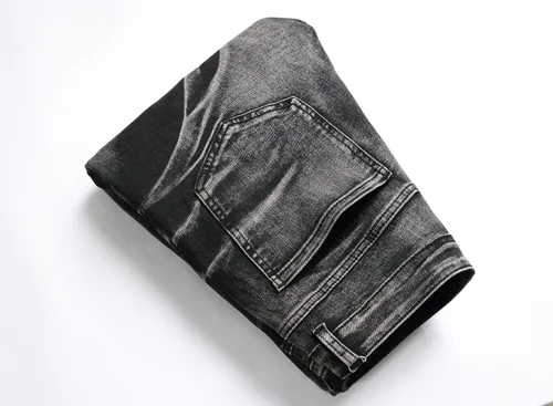 Miniatura 5 de Jeans elásticos ajustados para hombre, jeans ajustados rasgados para hombre, pierna recta, cómodos, cintura flexible, pantalones de mezclilla tipo