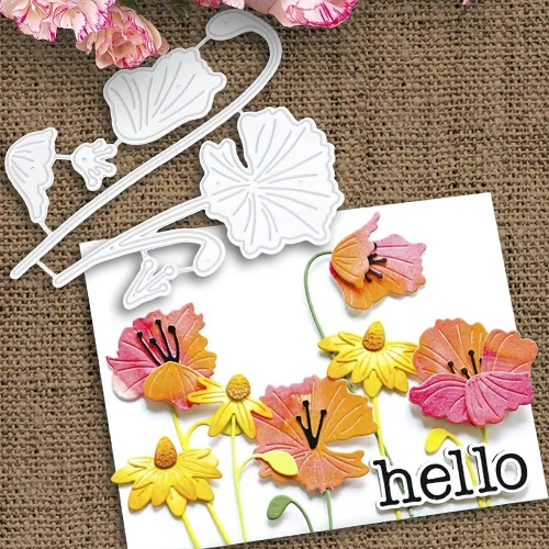 Miniatura 18 de Lapoo Troquel de Corte de Metal para Scrapbooking, Marco de Fondos 3D Nuevos Troqueles de Corte DIY para Hacer Álbumes Tarjetas Decoración Hoja