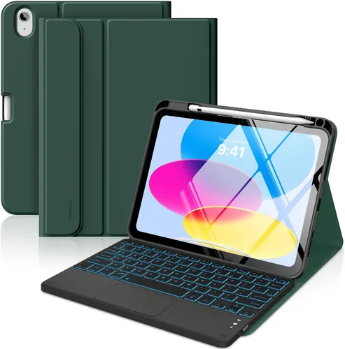 Miniatura 20 de MoKo Funda con teclado táctil para iPad (A16) 11ª generación de 11 pulgadas 2025, iPad de 10.9 pulgadas de 10.9 pulgadas, funda con soporte para azul