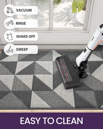 Miniatura 6 de DEXI - Alfombras para puerta de entrada, antideslizante, lavable, absorbente, resistente a la suciedad en el interior, alfombra de entrada de perfil