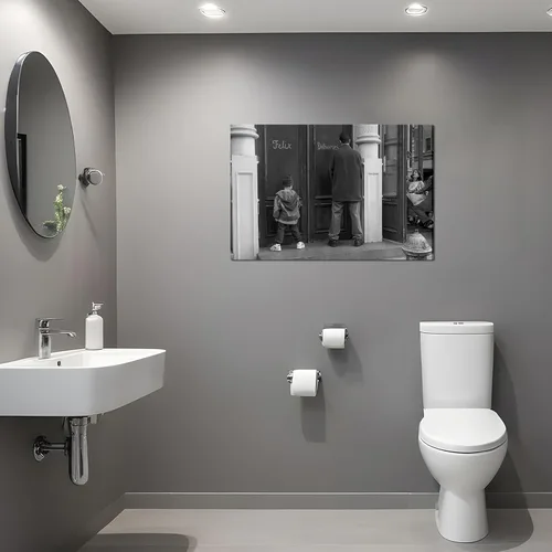 Miniatura 7 de Divertida Decoración de Pared de Baño Arte de Pared en Blanco y Negro - Pósteres de Películas Clásicas Impresión en Lienzo, Arte de Pared Divertido