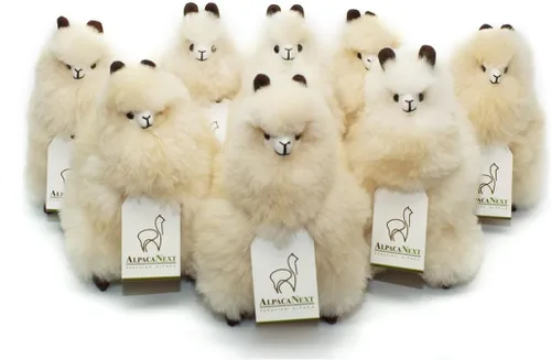 Miniatura 9 de Alpaca Animal de Peluche – 9 pulgadas. Linda Alpaca de Peluche Suave y Abrazable, Juguete de Alpaca de Peluche Hecho a Mano con Pelo Natural de Beige