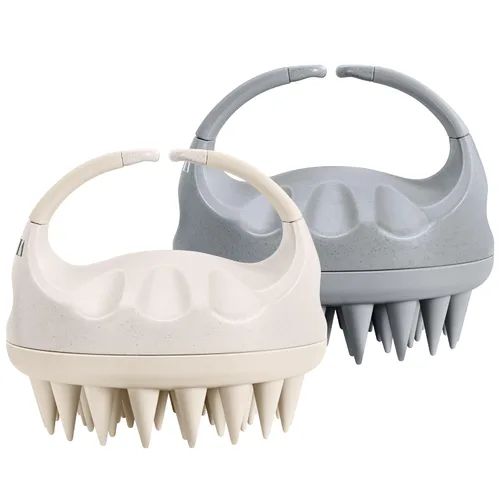 Miniatura 9 de HEETA Masajeador de cuero cabelludo con cerdas de silicona suave, elimina la caspa, alivia la picazón, cepillo de champú para el cuidado del cabello