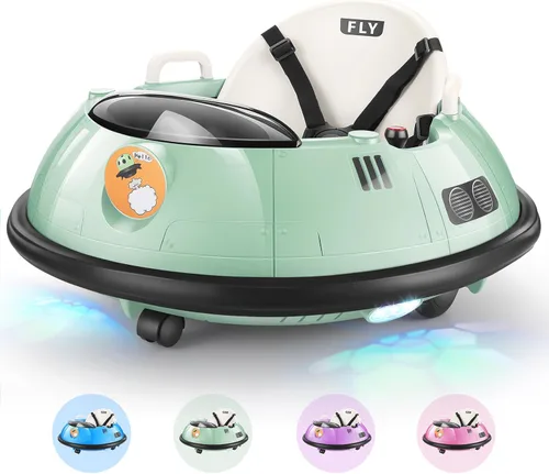 Hikole Coche de Choque para Bebé con Control Remoto, Coche de Choque Montable de 12V Alimentado por Batería para Niños Pequeños con 3 Velocidades,