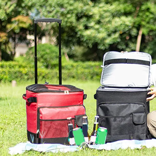 Miniatura 2 de Hielera suave con ruedas, plegable de 43 L, portátil, a prueba de fugas, aislada, bolsa enfriadora con ruedas para camping, picnic, playa, viajes