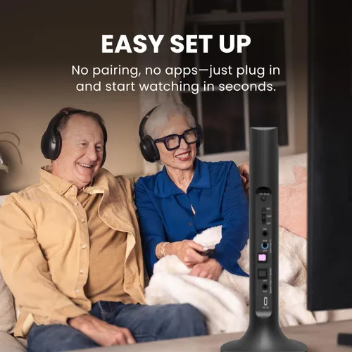 Miniatura 5 de Avantree Duet - Auriculares inalámbricos duales para ver televisión, voz clara y volumen alto para personas mayores y personas con dificultades