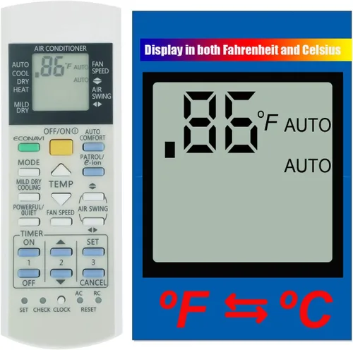 Miniatura 2 de Repuesto para control remoto de aire acondicionado Panasonic A75C2913 CWA75C2913 (pantalla tanto en Fahrenheit como Celsius)